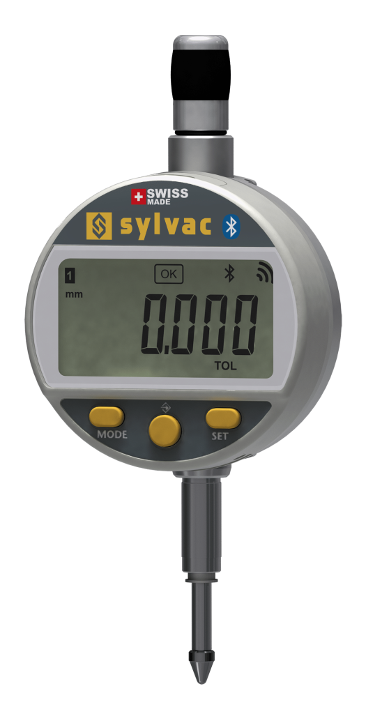 Sylvac S_Dial WORK – universalūs cecho indikatoriai (Smart / Advanced IP67 / NANO) ir M3 stovas