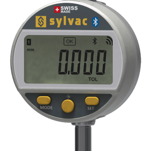 Sylvac S_Dial WORK – universalūs cecho indikatoriai (Smart / Advanced IP67 / NANO) ir M3 stovas